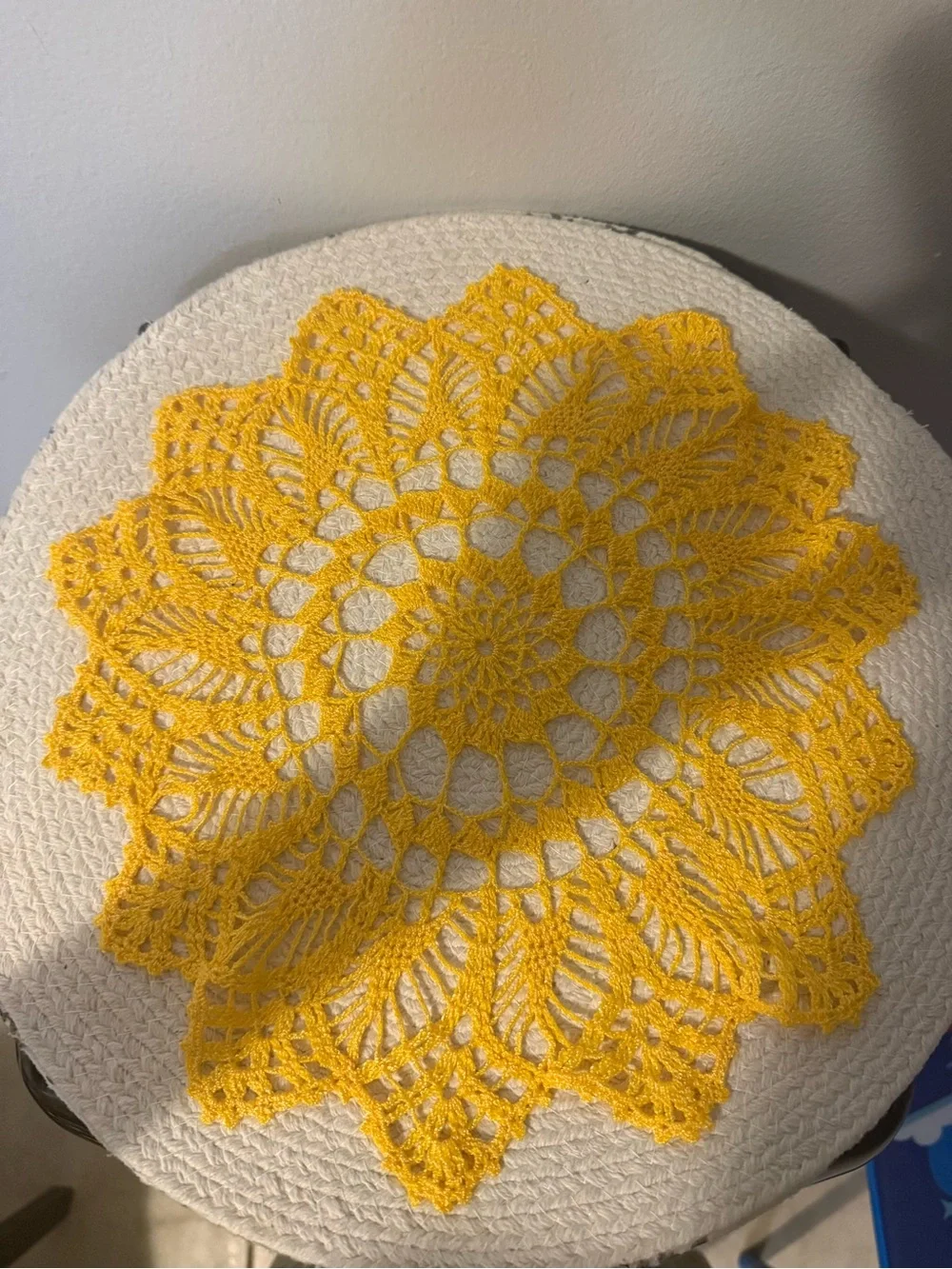 Hand-Crocheted Yellow Doily